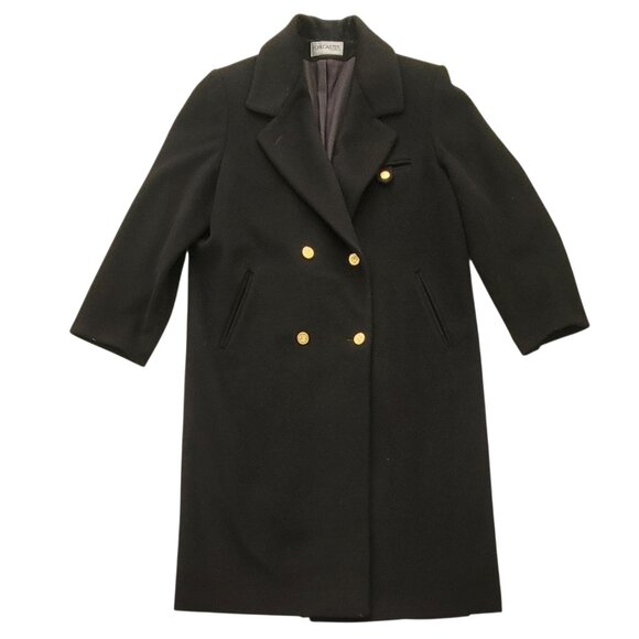 Vintage Forecaster of Boston 100% Wool Black Double Breasted Long Classic Coat - Picture 3 of 15